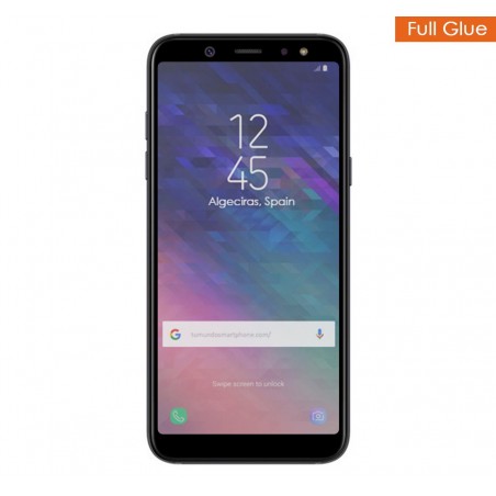 Protector Cristal Templado Completo Full Glue Negro para Samsung Galaxy A6 (2018) Vidrio