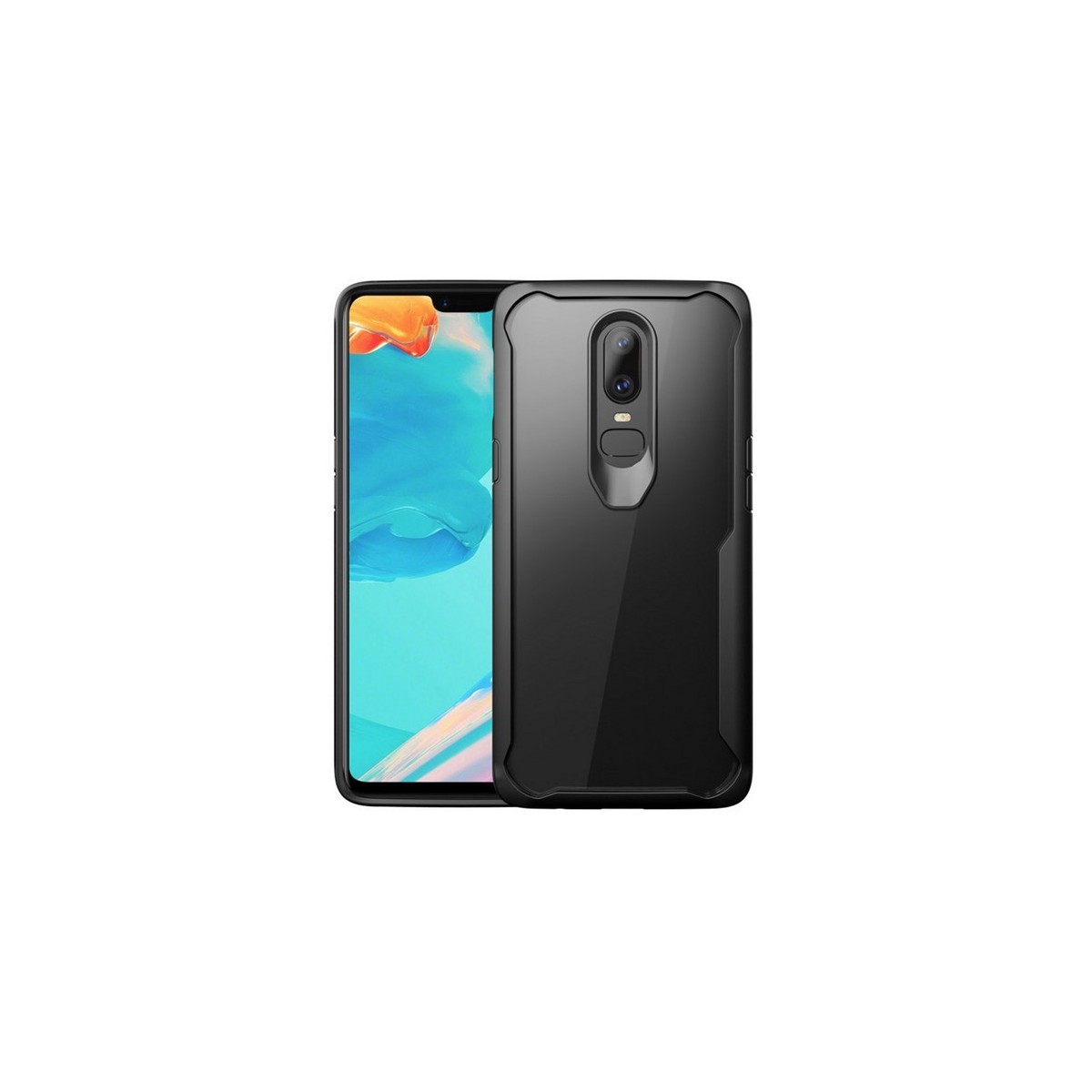 Funda Bumper Hybrid (Pc+Tpu) Negra para Oneplus 6 Antigolpes