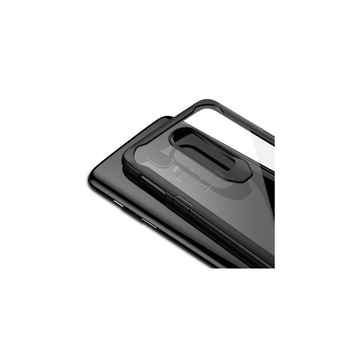 Funda Bumper Hybrid (Pc+Tpu) Negra para Oneplus 6 Antigolpes