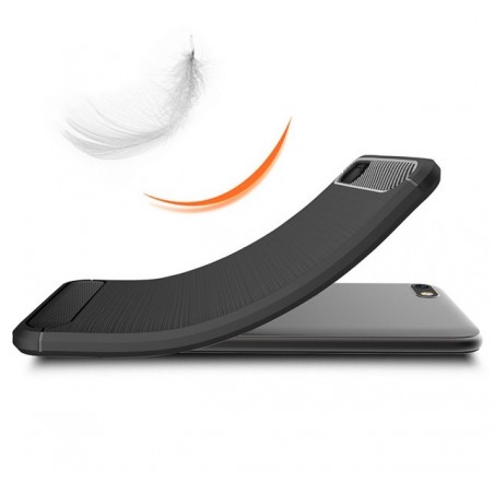 Funda Gel Tpu Tipo Carbon Negra para Huawei Honor 7S / Y5 2018