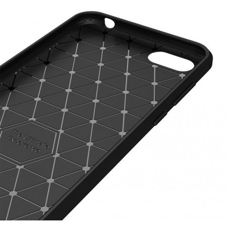 Funda Gel Tpu Tipo Carbon Negra para Huawei Honor 7S / Y5 2018