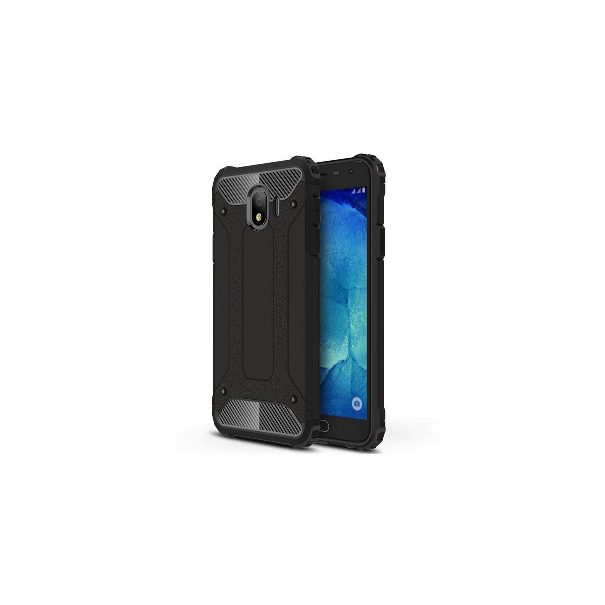 Funda Tipo Hybrid Tough Armor (Pc+Tpu) Negra para Samsung Galaxy J4 (2018)