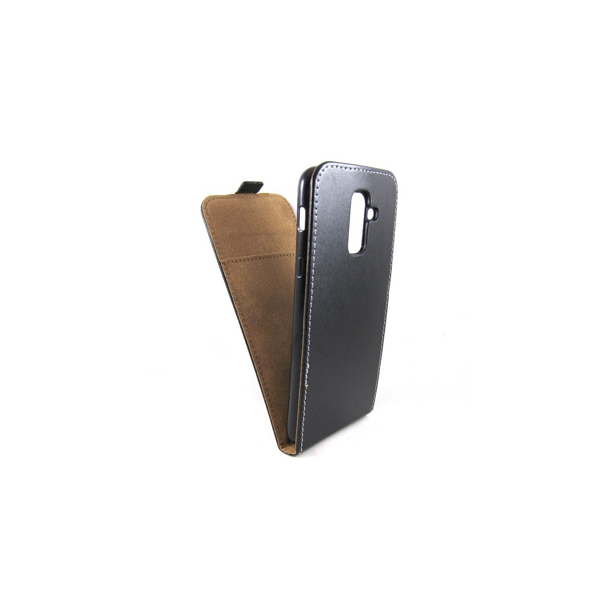 Funda Piel Premium Negra Ultra-Slim para Samsung Galaxy A6 Plus (2018)