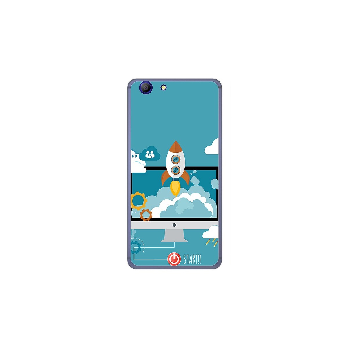 Funda Gel Tpu para Elephone R9 Diseño Cohete Dibujos