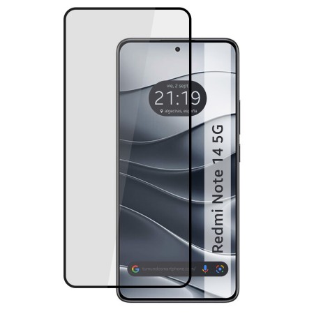Protector Cristal Templado Completo 5D Full Glue Negro para Xiaomi Redmi Note 14 5G Vidrio