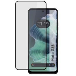 Protector Cristal Templado Completo 5D Full Glue Negro para Motorola Moto G35 5G Vidrio