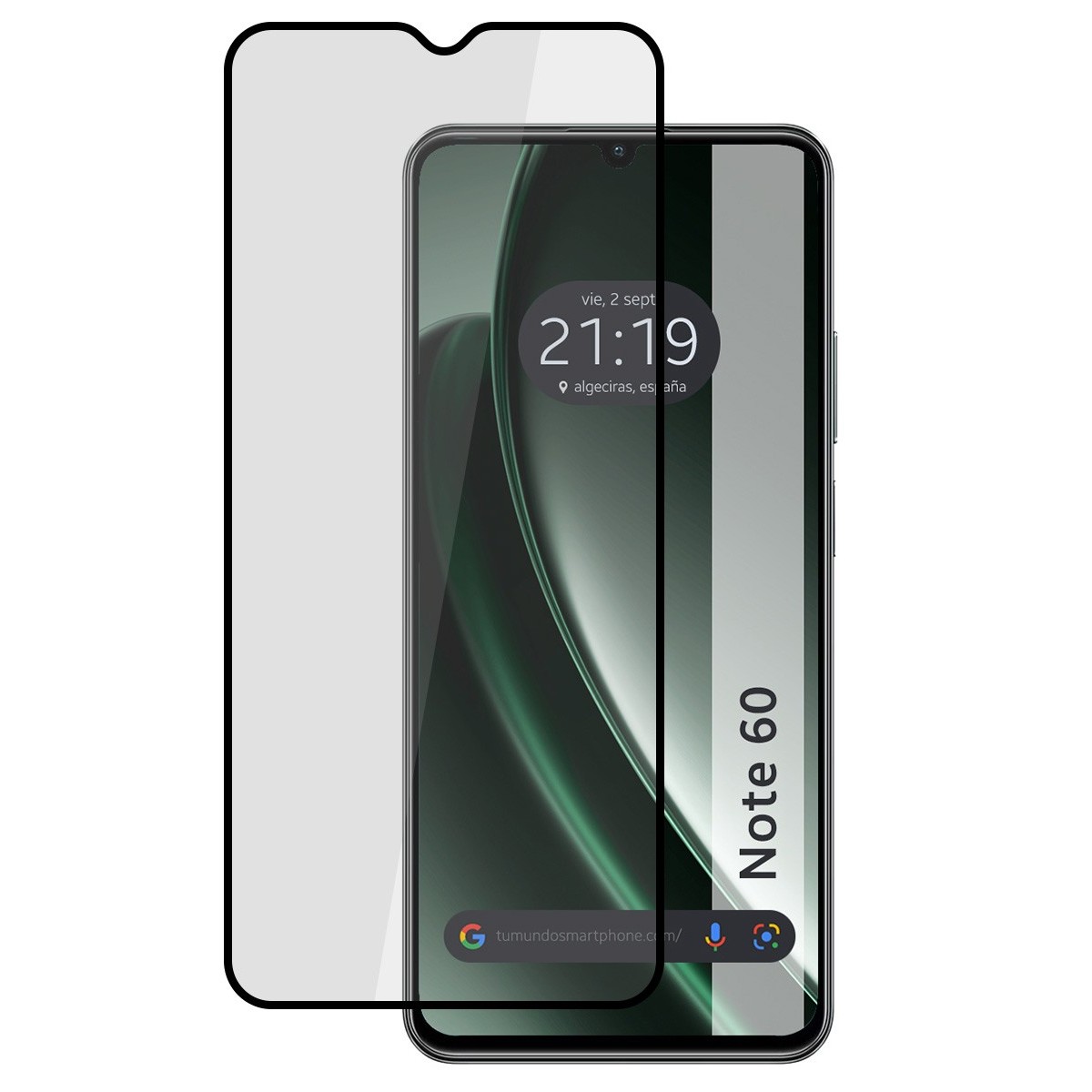 Protector Cristal Templado Completo 5D Full Glue Negro para Realme Note 60 Vidrio