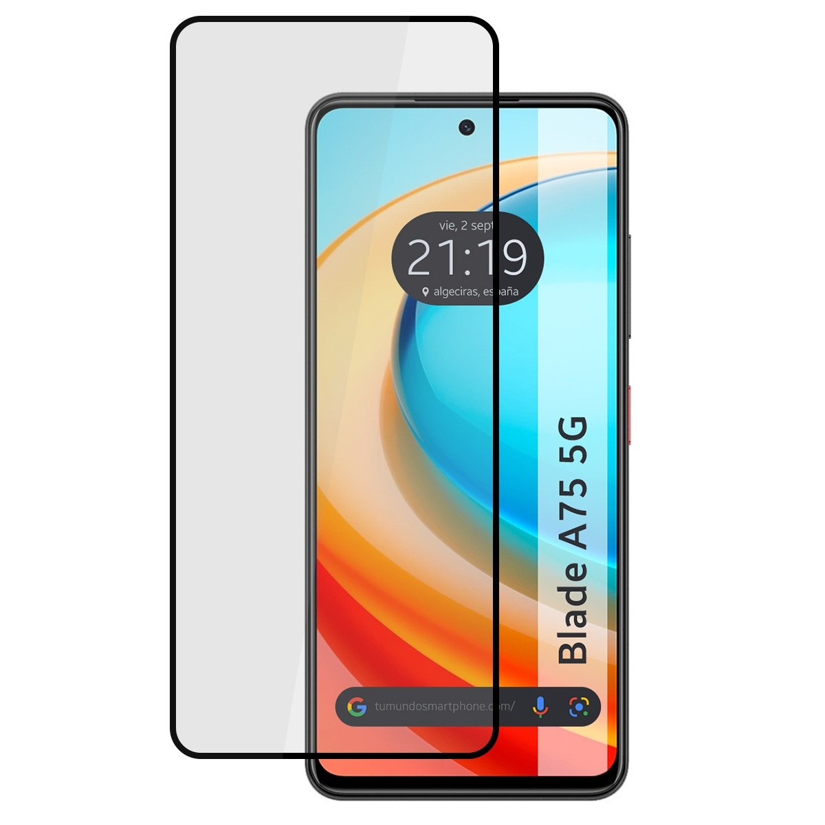 Protector Cristal Templado Completo 5D Full Glue Negro para Zte Blade A75 5G Vidrio