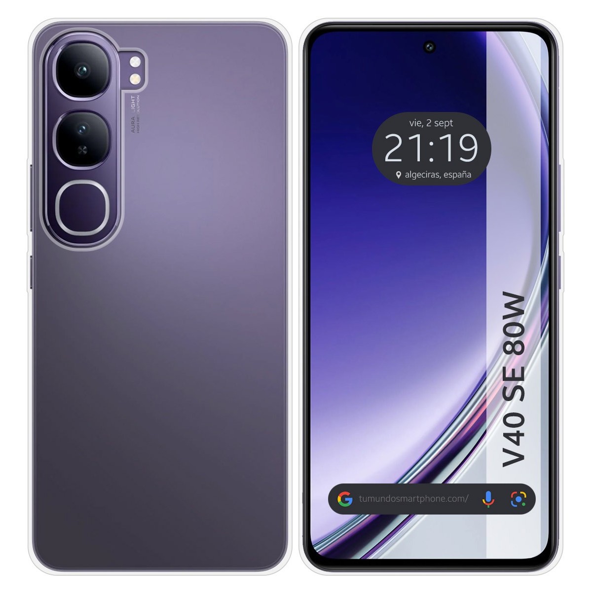 Funda Silicona Gel TPU Transparente para Vivo V40 SE 5G 80W