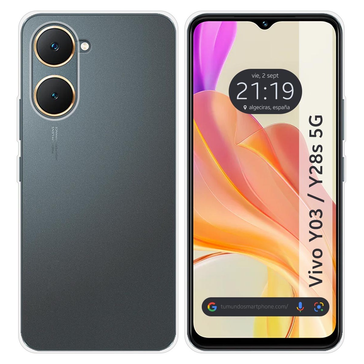 Funda Silicona Gel TPU Transparente para Vivo Y03 / Y28s 5G
