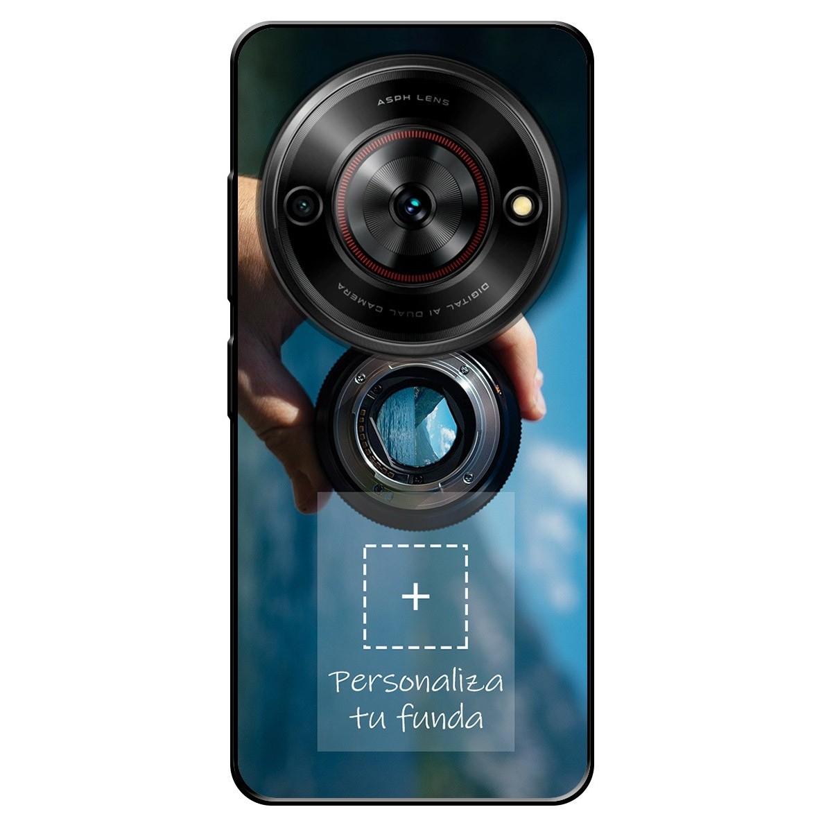 Personaliza tu Funda Silicona Gel Tpu Negra con tu Fotografia para Zte Blade A75 5G Dibujo Personalizada