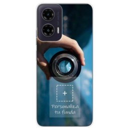 Personaliza tu Funda Silicona Gel Tpu Transparente con tu Fotografia para Motorola Moto G35 5G Dibujo Personalizada