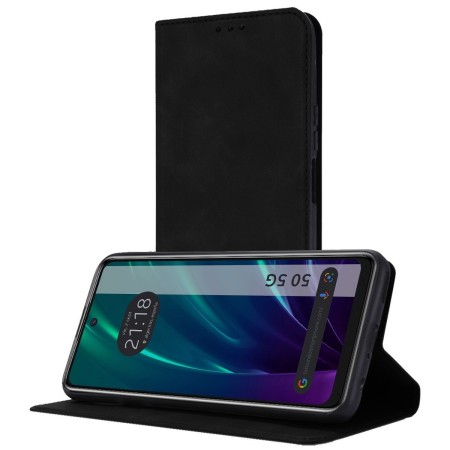 Funda Libro de Polipiel con tarjetero para TCL 50 5G color Negra