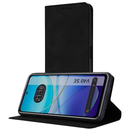 Funda Libro de Polipiel con tarjetero para Vivo V40 SE 5G color Negra