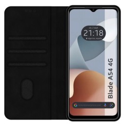 Funda Libro de Polipiel con tarjetero para Zte Blade A54 4G color Negra 2