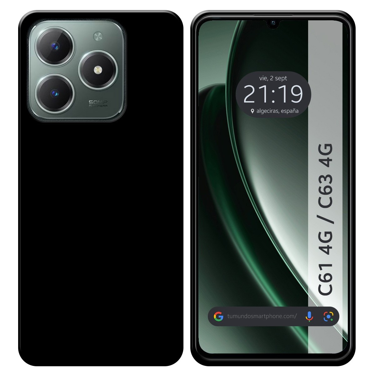Funda Silicona Gel TPU Negra para Realme Note 60