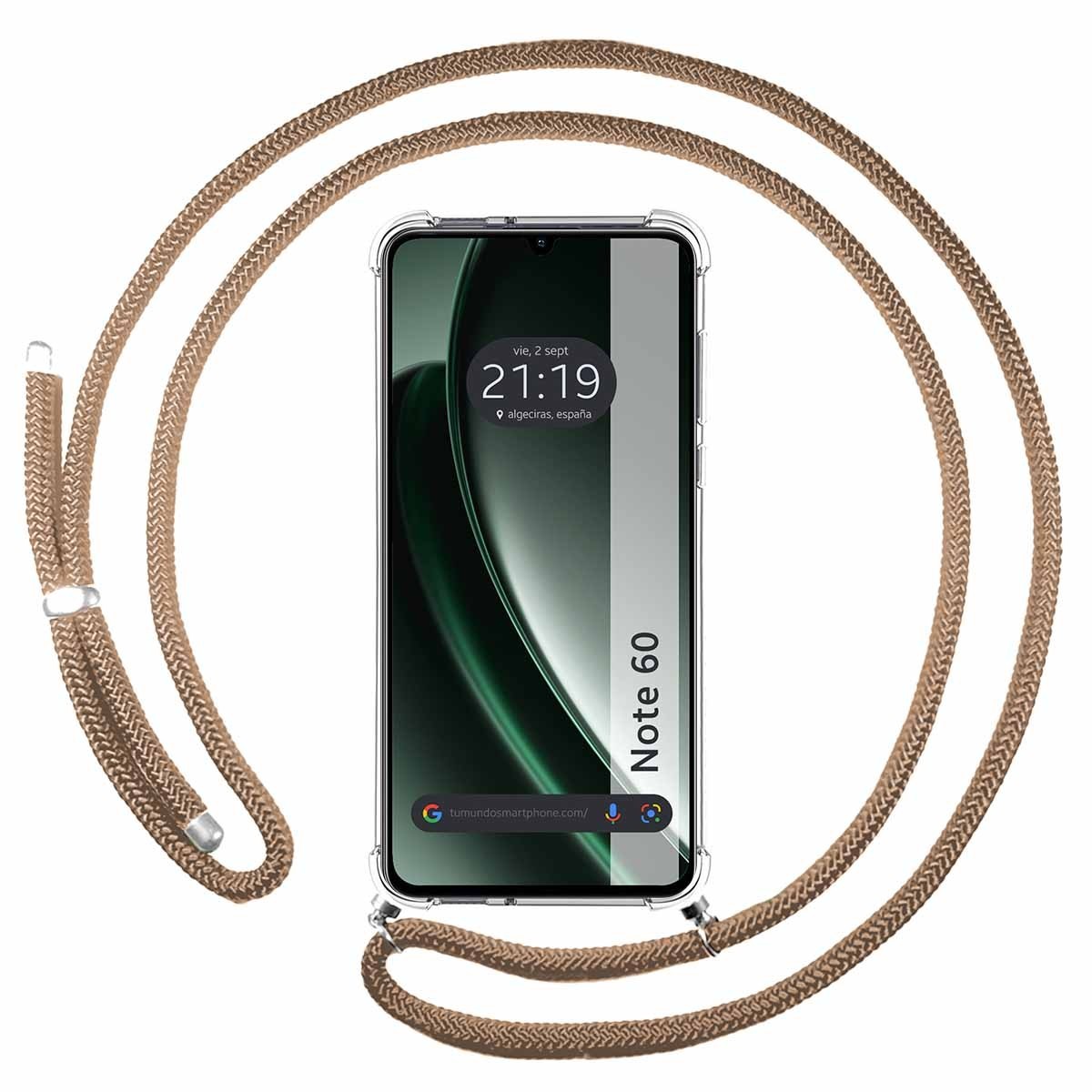 Funda Colgante Transparente para Realme Note 60 con Cordon Camel