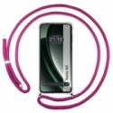 Funda Colgante Transparente para Realme Note 60 con Cordon Rosa Fucsia