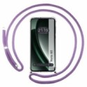 Funda Colgante Transparente para Realme Note 60 con Cordon Morado