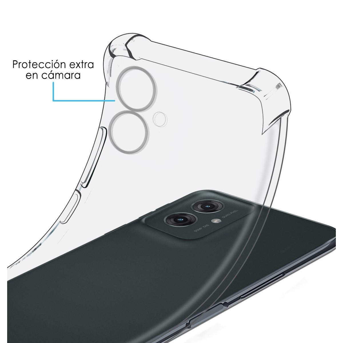 Funda Silicona Antigolpes Transparente para Motorola Moto G55 5G
