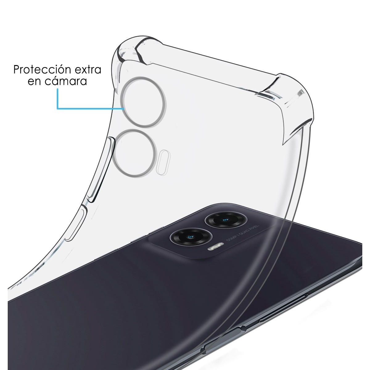 Funda Silicona Antigolpes Transparente para Motorola Moto G35 5G