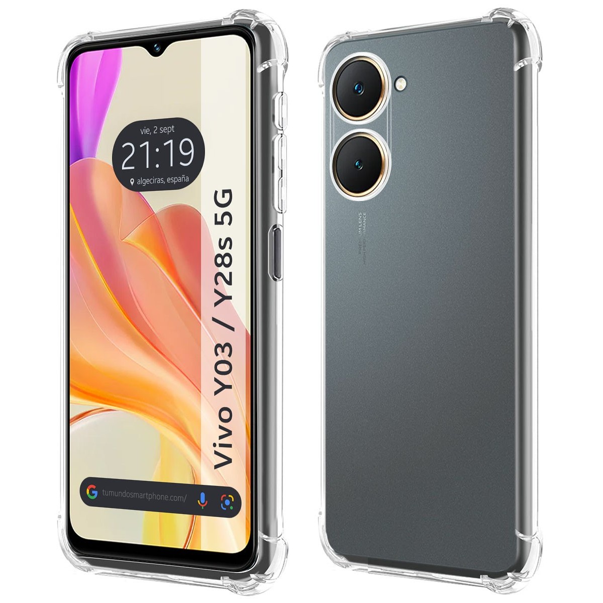 Funda Silicona Antigolpes Transparente para Vivo Y03 / Y28s 5G