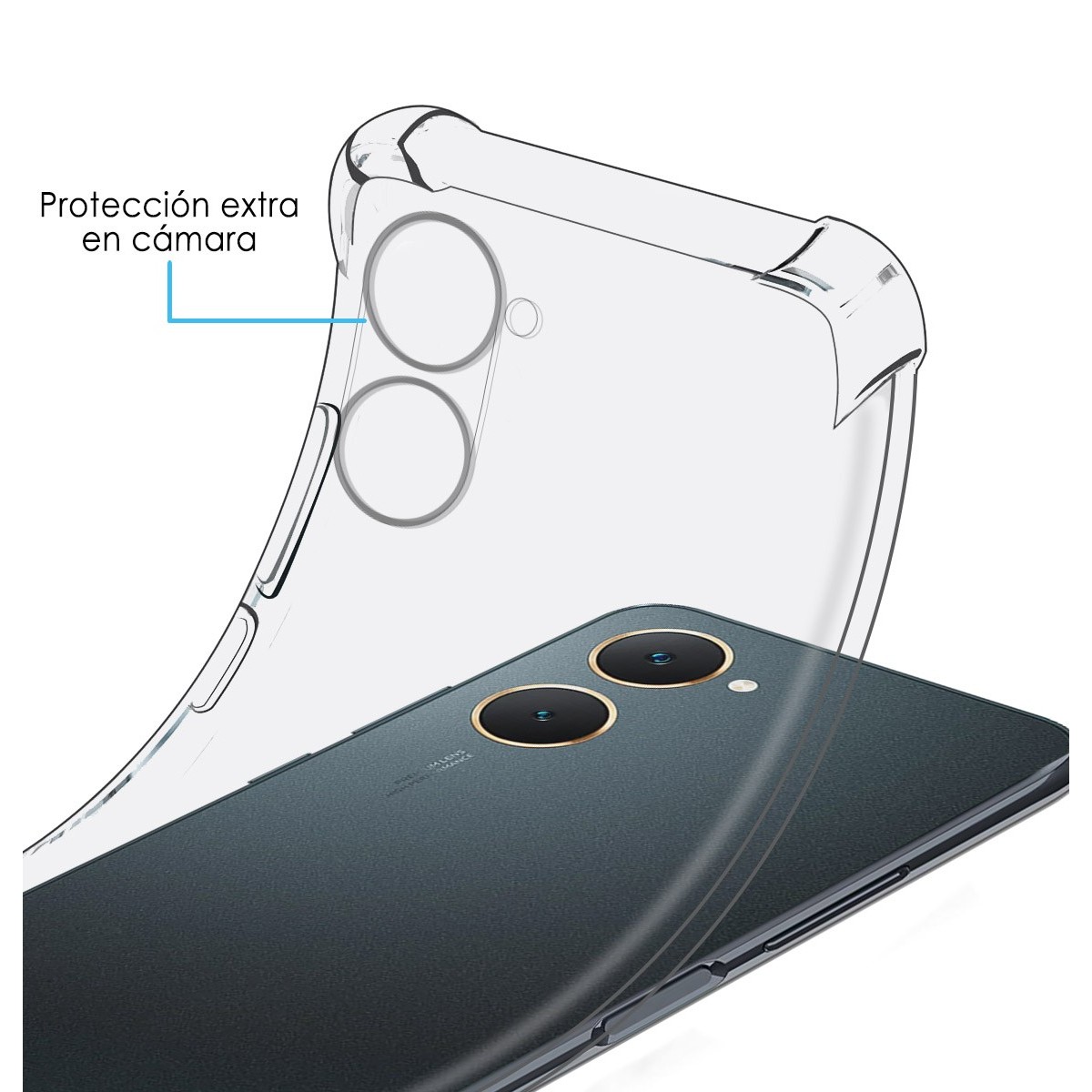 Funda Silicona Antigolpes Transparente para Vivo Y03 / Y28s 5G