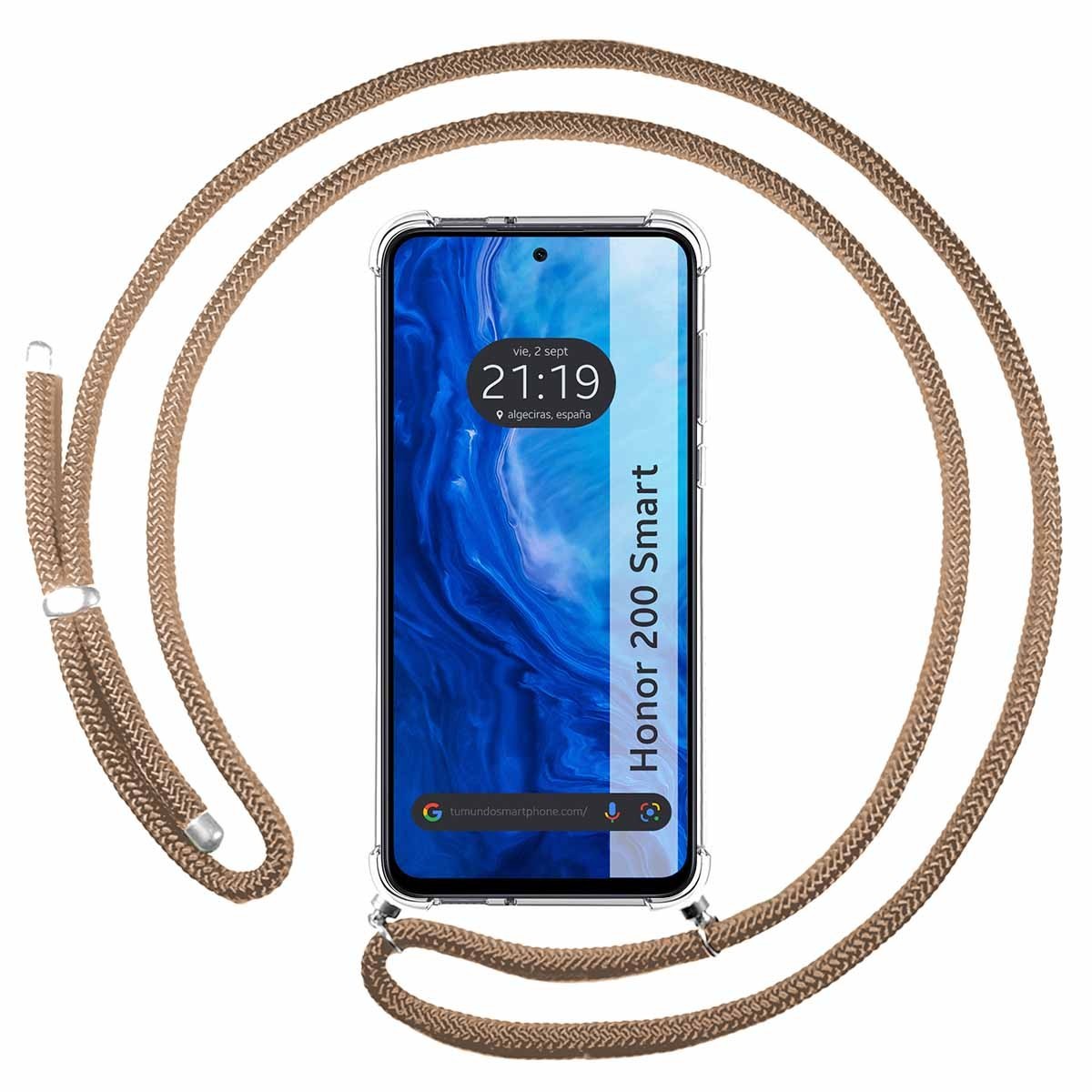 Funda Colgante Transparente para Huawei Honor 200 Smart 5G con Cordon Camel