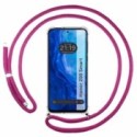 Funda Colgante Transparente para Huawei Honor 200 Smart 5G con Cordon Rosa Fucsia