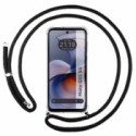 Funda Colgante Transparente para Motorola Moto G55 5G con Cordon Negro