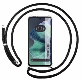 Funda Colgante Transparente para Motorola Moto G35 5G con Cordon Negro