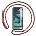 Funda Colgante Transparente para Motorola Moto G35 5G con Cordon Rosa / Dorado