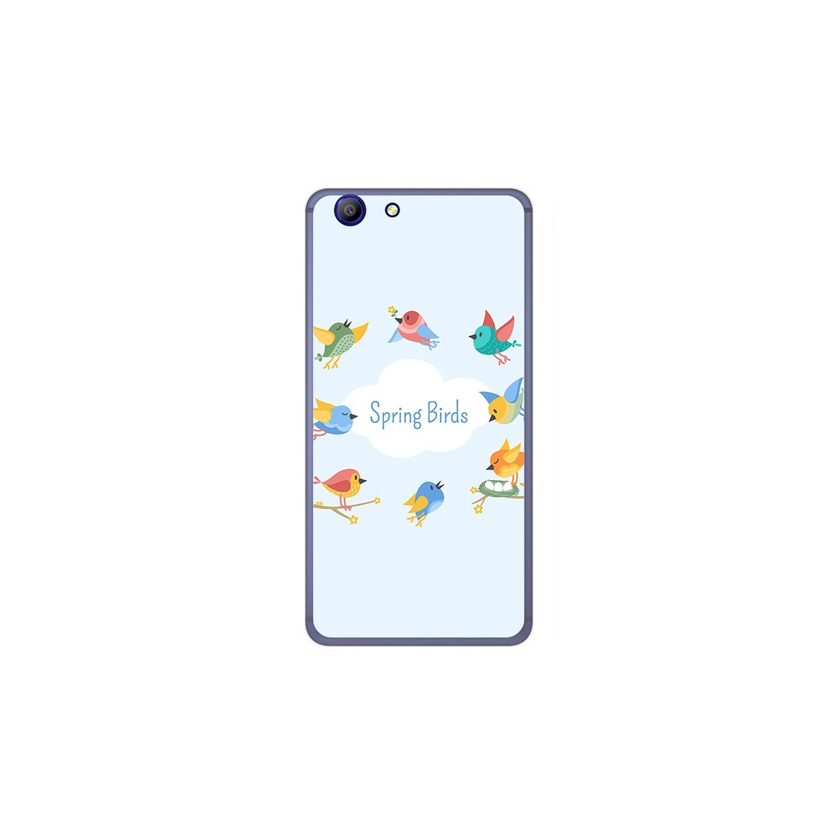 Funda Gel Tpu para Elephone R9 Diseño Spring Birds Dibujos