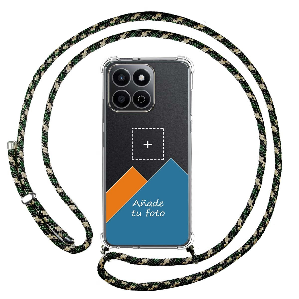 Personaliza tu Funda Colgante Transparente para Huawei Honor 200 Smart 5G con Cordon Verde / Dorado Dibujo Personalizada