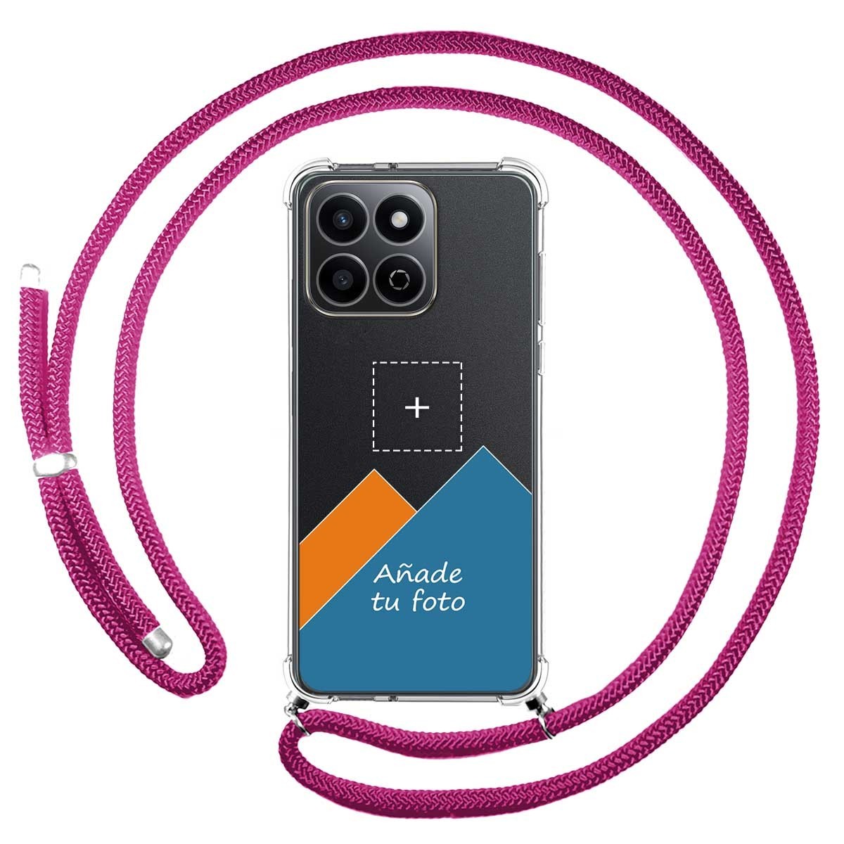 Personaliza tu Funda Colgante Transparente para Huawei Honor 200 Smart 5G con Cordon Rosa Fucsia Dibujo Personalizada