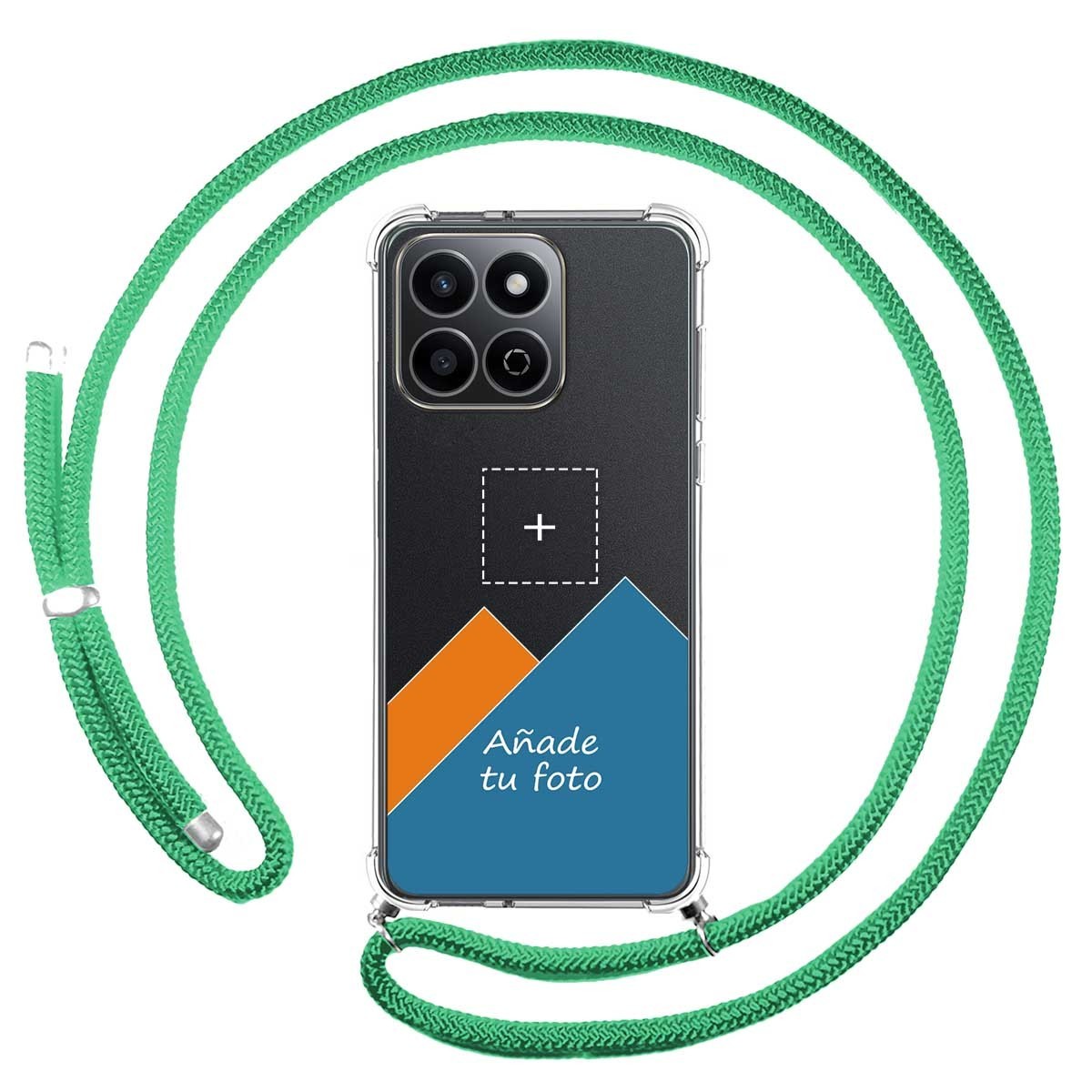 Personaliza tu Funda Colgante Transparente para Huawei Honor 200 Smart 5G con Cordon Verde Agua Dibujo Personalizada