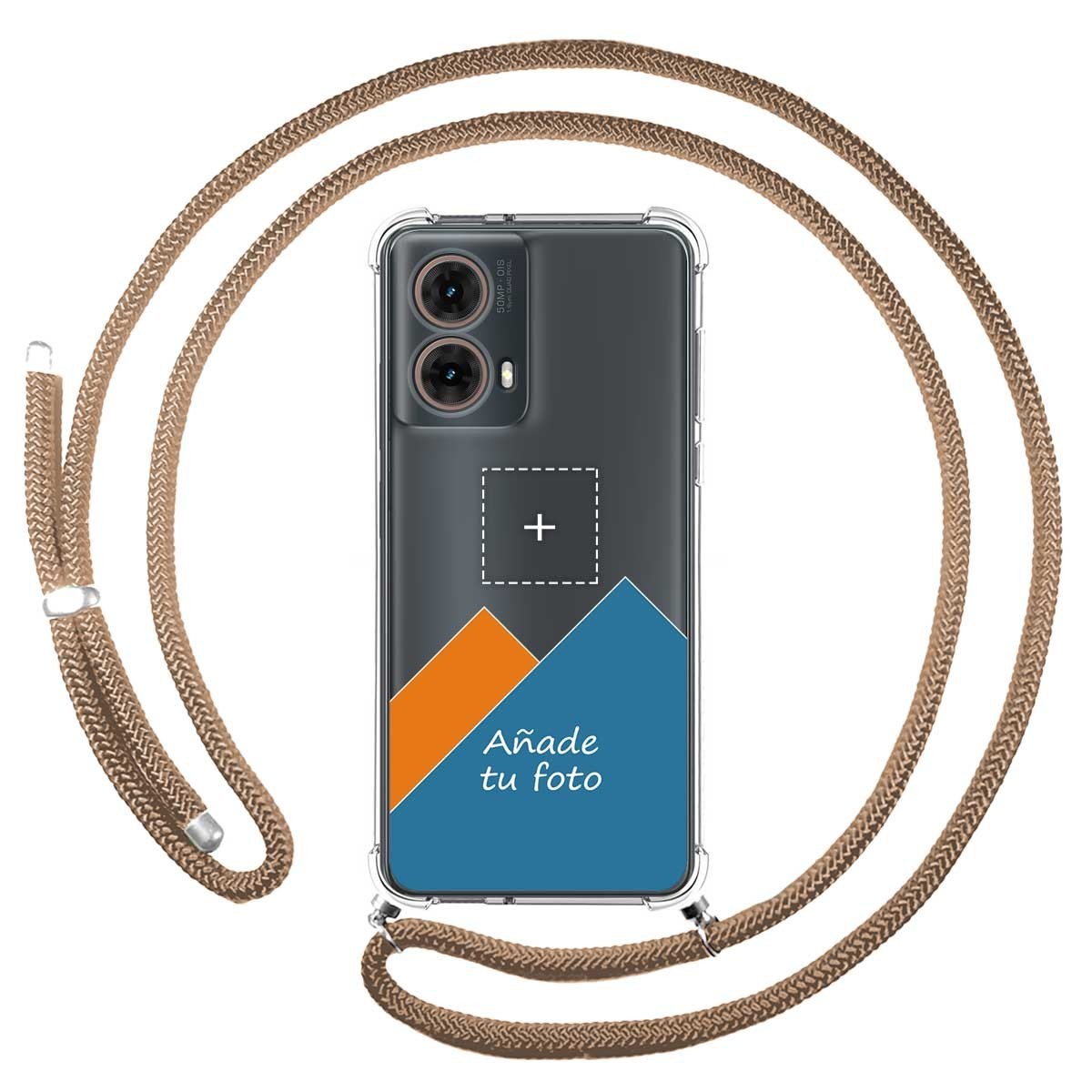 Personaliza tu Funda Colgante Transparente para Motorola Moto G85 5G con Cordon Camel Dibujo Personalizada