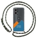 Personaliza tu Funda Colgante Transparente para Motorola Moto G85 5G con Cordon Verde / Dorado Dibujo Personalizada