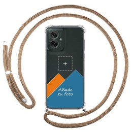 Personaliza tu Funda Colgante Transparente para Motorola Moto G55 5G con Cordon Camel Dibujo Personalizada