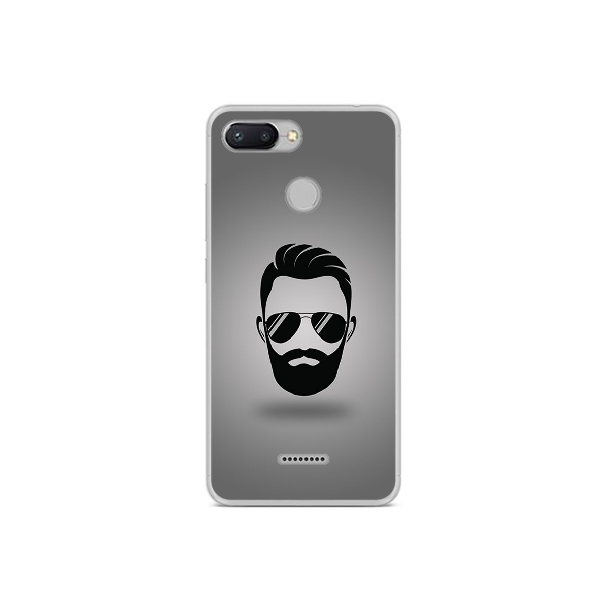 Funda Gel Tpu para Xiaomi Redmi 6 Diseño Barba Dibujos