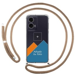 Personaliza tu Funda Colgante Transparente para Motorola Moto G35 5G con Cordon Camel Dibujo Personalizada