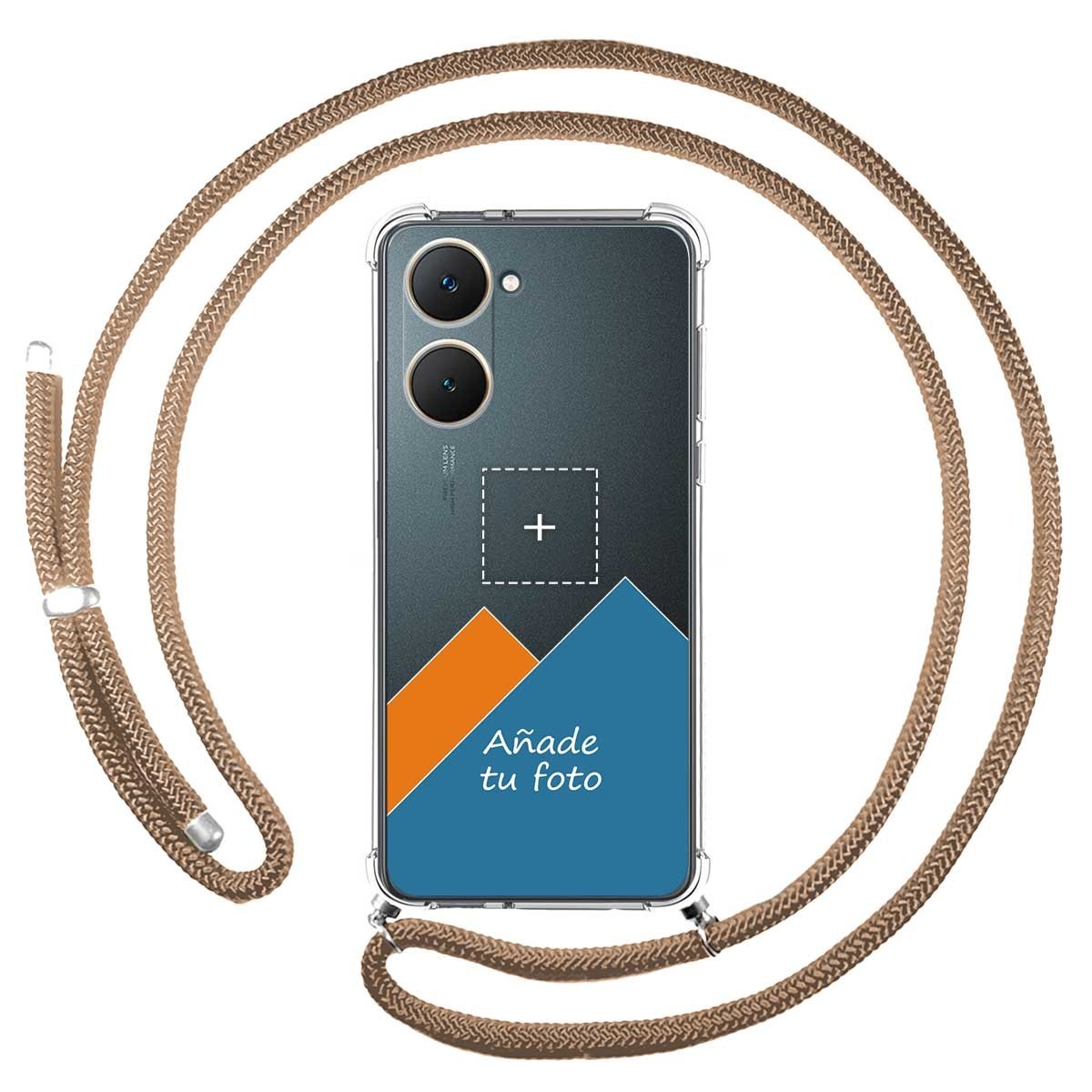 Personaliza tu Funda Colgante Transparente para Vivo Y03 / Y28s 5G con Cordon Camel Dibujo Personalizada