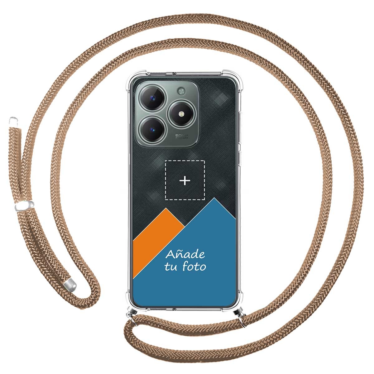 Personaliza tu Funda Colgante Transparente para Realme Note 60 con Cordon Camel Dibujo Personalizada