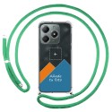Personaliza tu Funda Colgante Transparente para Realme Note 60 con Cordon Verde Agua Dibujo Personalizada