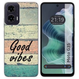 Funda Silicona para Motorola Moto G35 5G diseño Madera 01 Dibujos