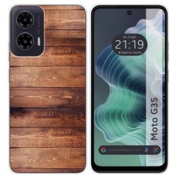 Funda Silicona para Motorola Moto G35 5G diseño Madera 02 Dibujos