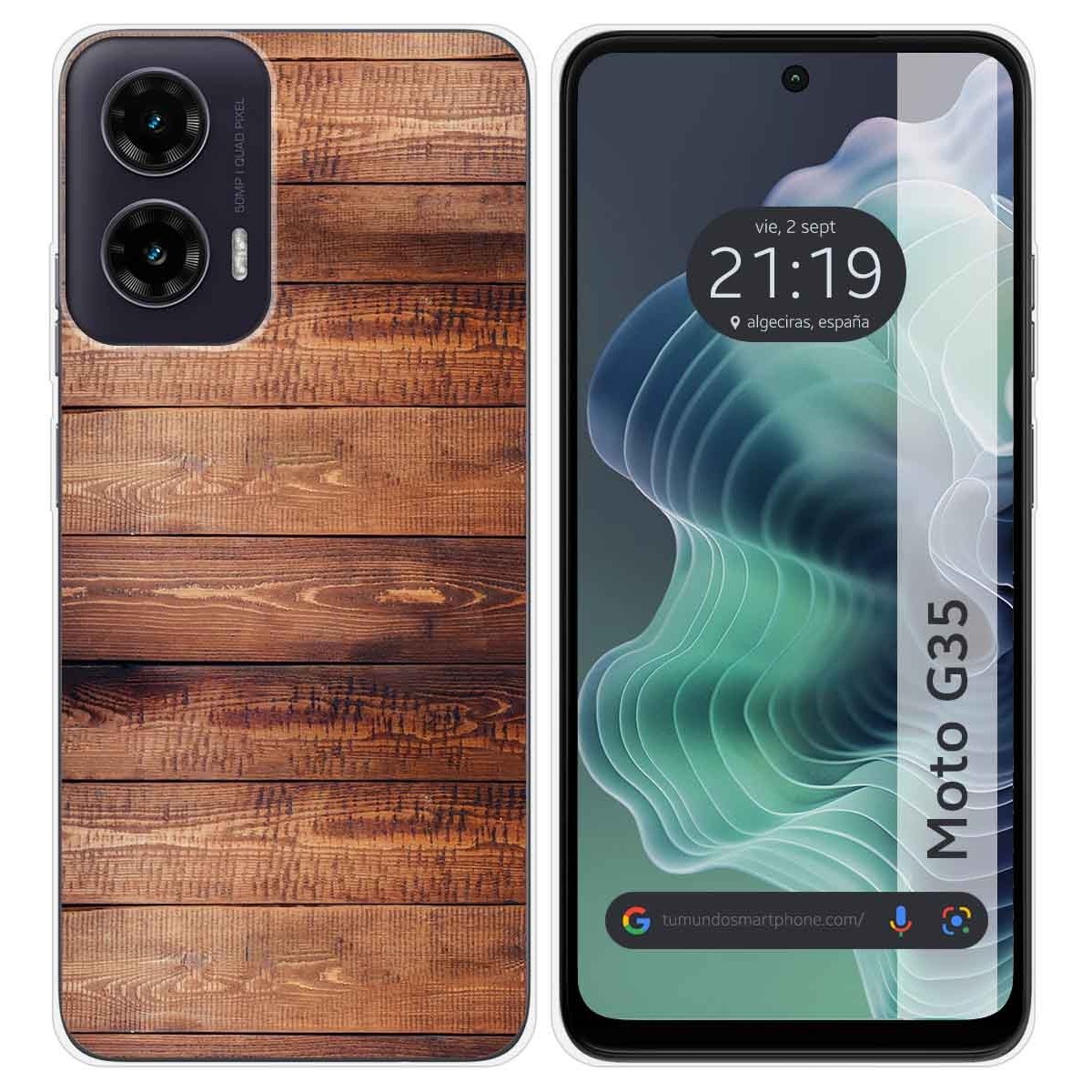 Funda Silicona para Motorola Moto G35 5G diseño Madera 02 Dibujos