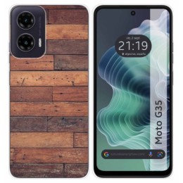 Funda Silicona para Motorola Moto G35 5G diseño Madera 03 Dibujos