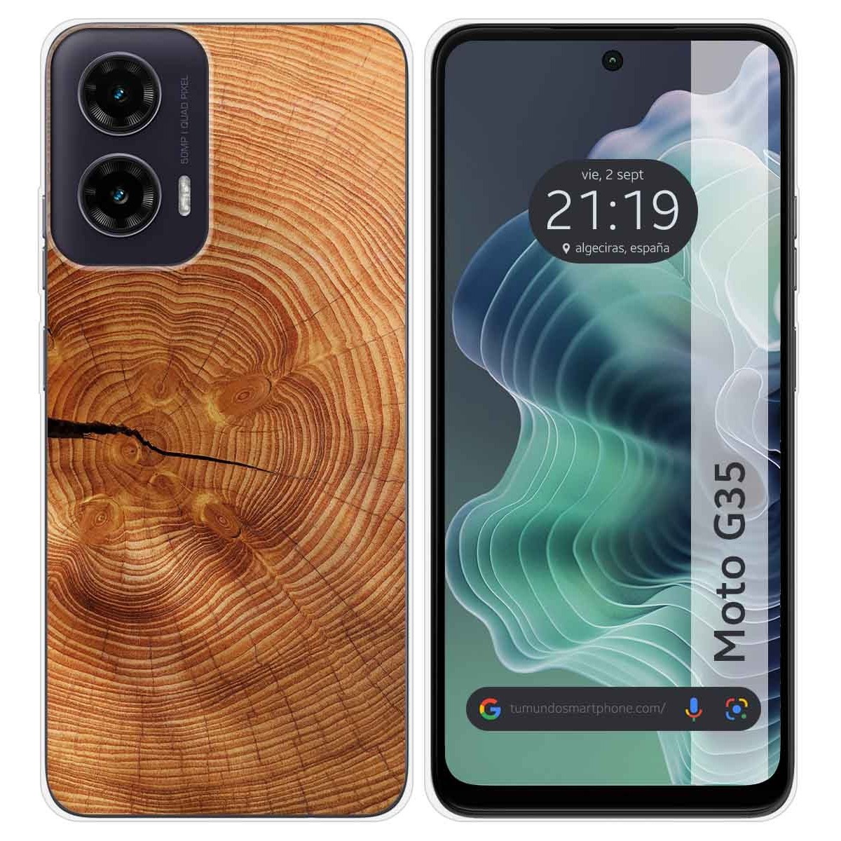 Funda Silicona para Motorola Moto G35 5G diseño Madera 04 Dibujos