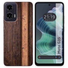 Funda Silicona para Motorola Moto G35 5G diseño Madera 05 Dibujos